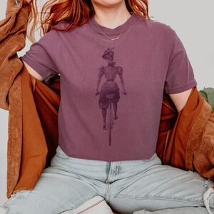 Retro Bicycle Rider Graphic Tee Vintage Halftone Illustration